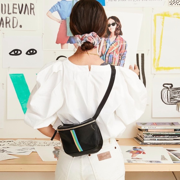 Clare V Tan Crossbody Bag with Red Accent - Picture 16 of 16